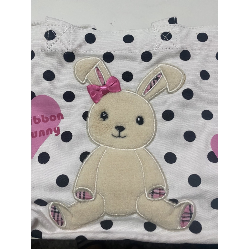 【台灣賣家24H出貨】外銷日本兔兔帆布包 可愛兔子手提帆布包 便當包  日式便當包 媽媽包 帆布包 手提包 兒童便當袋-細節圖7