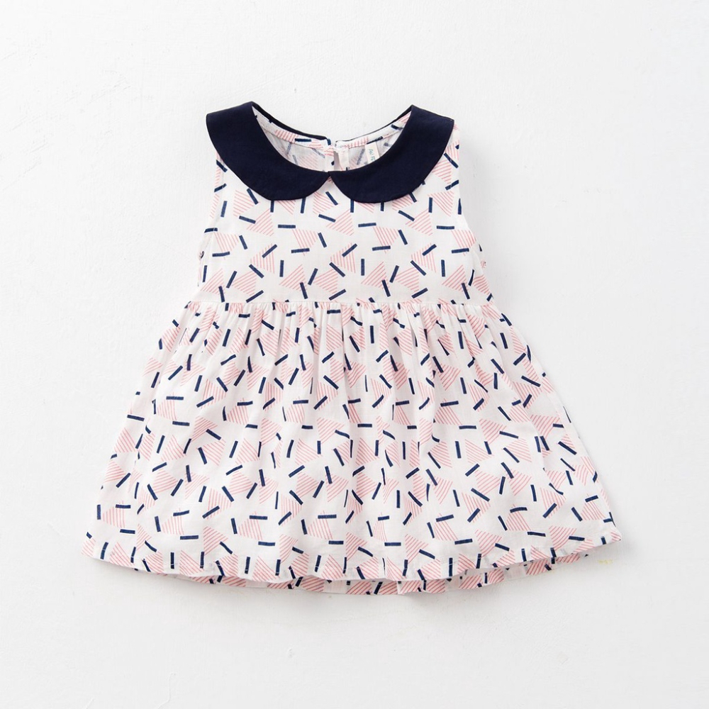 台灣現貨~公主領無袖洋裝兒童無袖洋裝女童無袖洋裝無袖連身裙小童連身裙夏季洋裝棉質洋裝傘狀洋裝-細節圖2