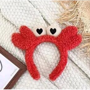 🍓小雨媽的童言童語🍓現貨2021網红卡通螃蟹髮箍女生洗臉束髮帶韓國可愛甜美仙女森系超仙髮卡箍立體造型髮箍-細節圖2