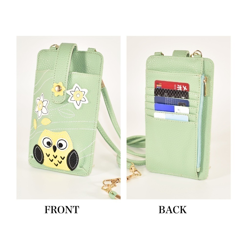 簡約工藝風格貓頭鷹系列 ─ 手機包 / 皮夾 / 零錢包/ 側背包 / 收納包 (可拆肩帶)-細節圖4