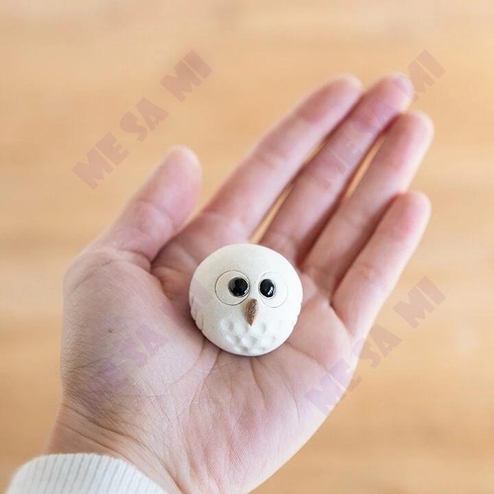 【日本製】 (信樂燒) 雪白 可愛貓頭鷹 擺飾/禮物-細節圖3