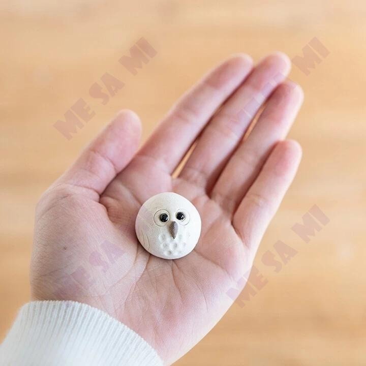 【日本製】 (信樂燒) 雪白 可愛貓頭鷹 擺飾/禮物-細節圖4