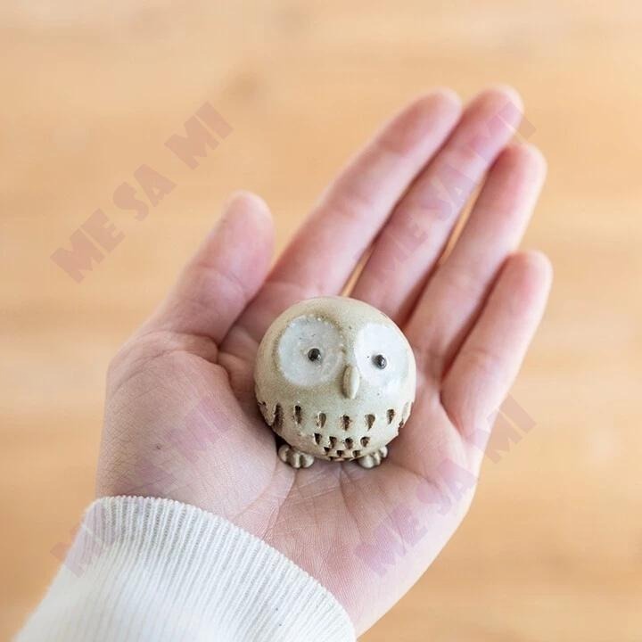 【日本製】 (信樂燒) 呆呆萌 可愛貓頭鷹擺飾/禮物-細節圖2