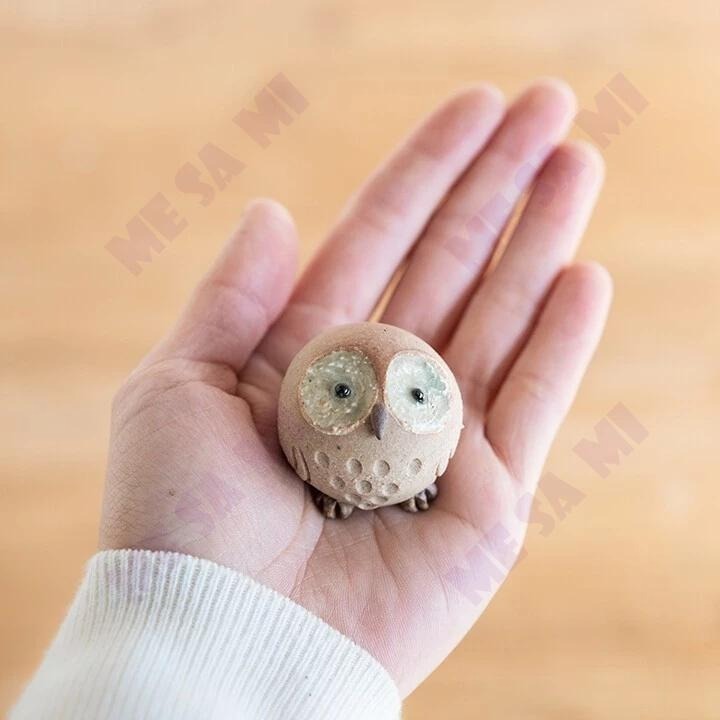 【日本製】 (信樂燒) 呆呆萌 可愛貓頭鷹擺飾/禮物-細節圖3