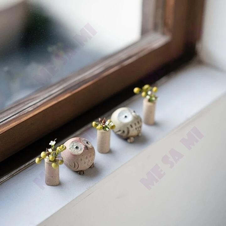 【日本製】 (信樂燒) 呆呆萌 可愛貓頭鷹擺飾/禮物-細節圖6