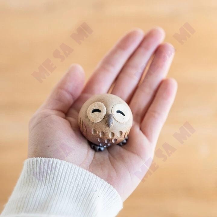 【日本製】 (信樂燒) 微笑 可愛貓頭鷹 擺飾/禮物-細節圖2