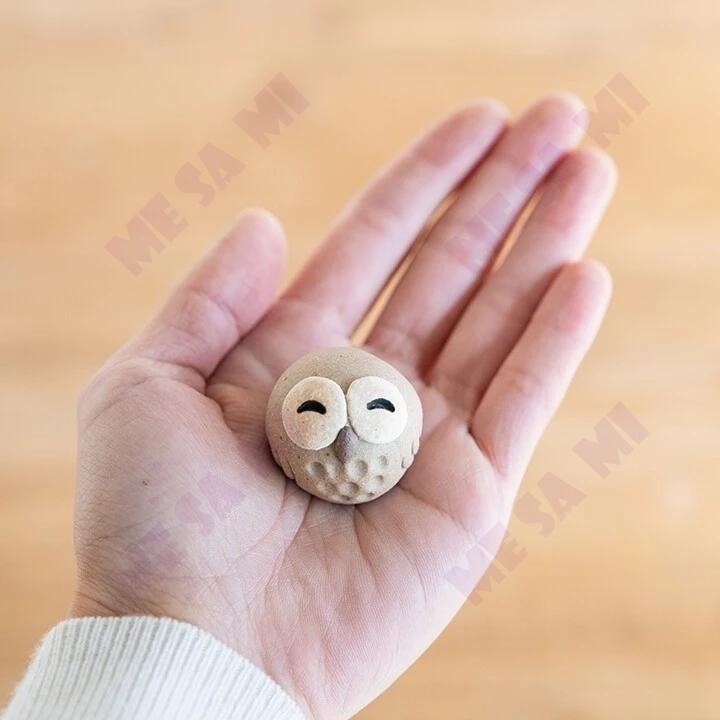 【日本製】 (信樂燒) 微笑 可愛貓頭鷹 擺飾/禮物-細節圖3