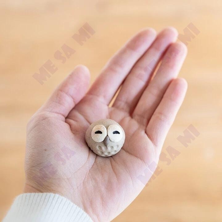 【日本製】 (信樂燒) 微笑 可愛貓頭鷹 擺飾/禮物-細節圖4