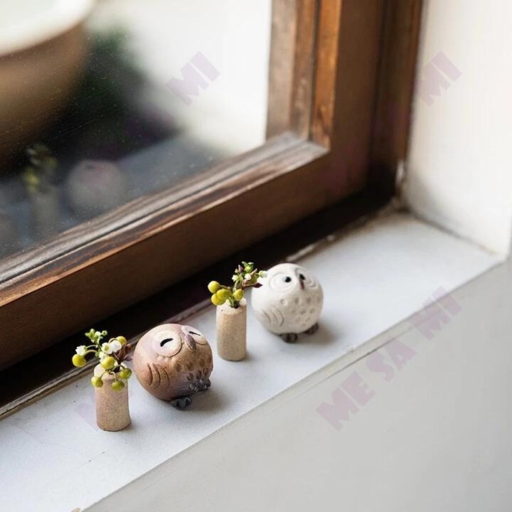 【日本製】 (信樂燒) 微笑 可愛貓頭鷹 擺飾/禮物-細節圖5