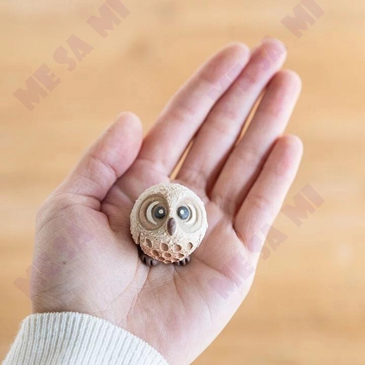 【日本製】 (信樂燒) 圓圓大眼 可愛貓頭鷹 擺飾/禮物-細節圖3