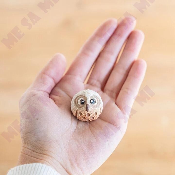 【日本製】 (信樂燒) 圓圓大眼 可愛貓頭鷹 擺飾/禮物-細節圖4