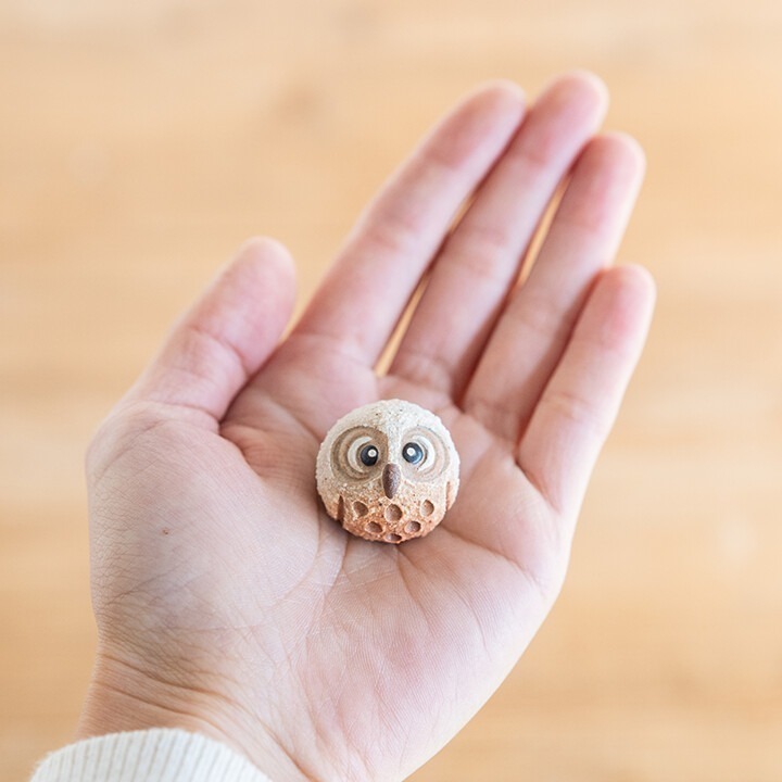 【日本製】 (信樂燒) 圓圓大眼 可愛貓頭鷹 擺飾/禮物-規格圖5