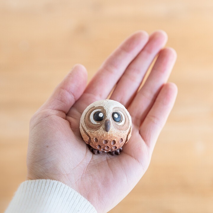 【日本製】 (信樂燒) 圓圓大眼 可愛貓頭鷹 擺飾/禮物-規格圖5