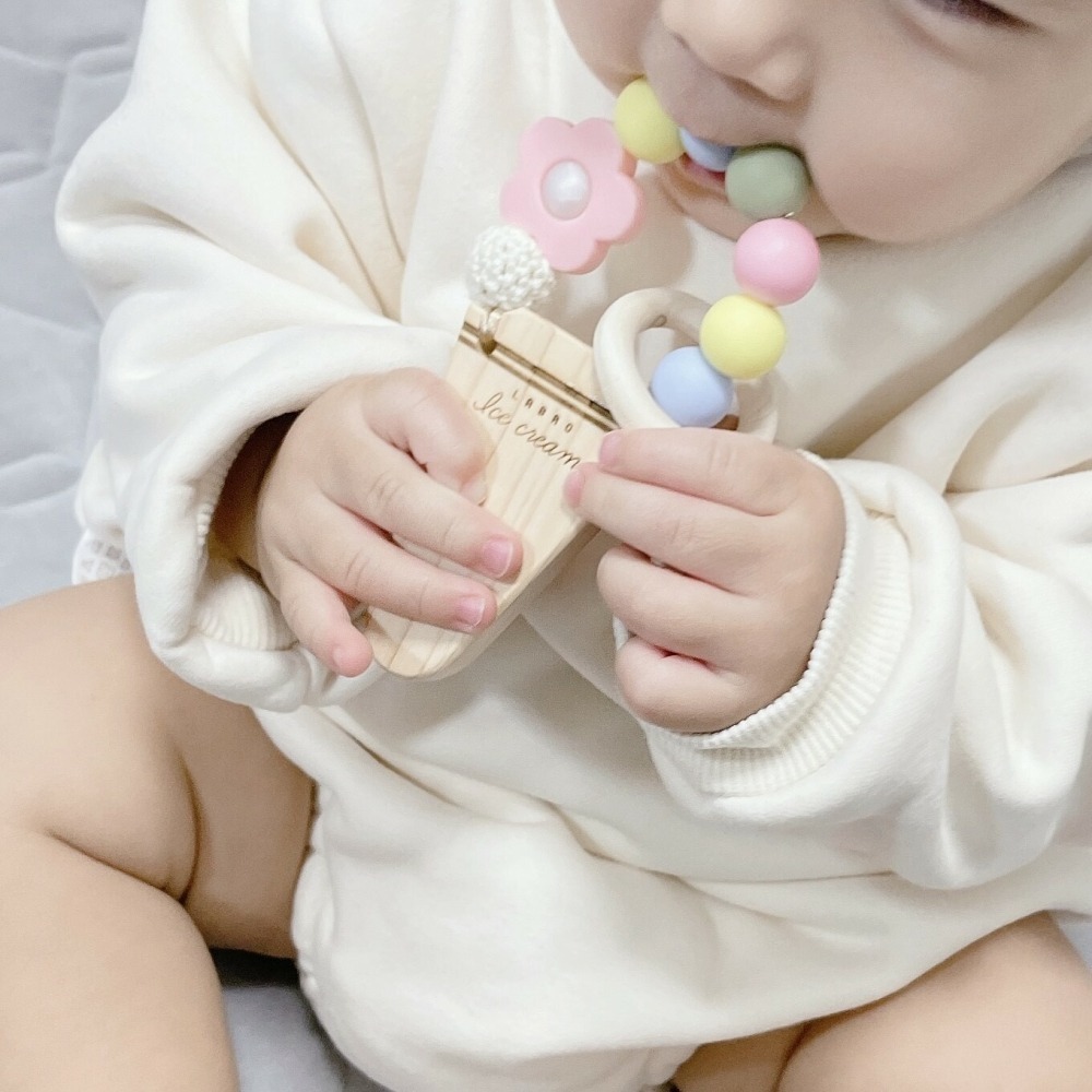 ▲預購▲【日本製】日本Labro 天然原木手工製作 嬰幼兒玩具 固齒器 - 冰淇淋(原裝出貨)-細節圖4