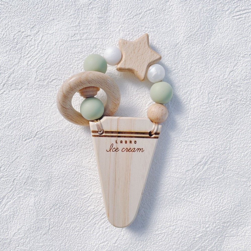 ▲預購▲【日本製】日本Labro 天然原木手工製作 嬰幼兒玩具 固齒器 - 冰淇淋(原裝出貨)-規格圖8