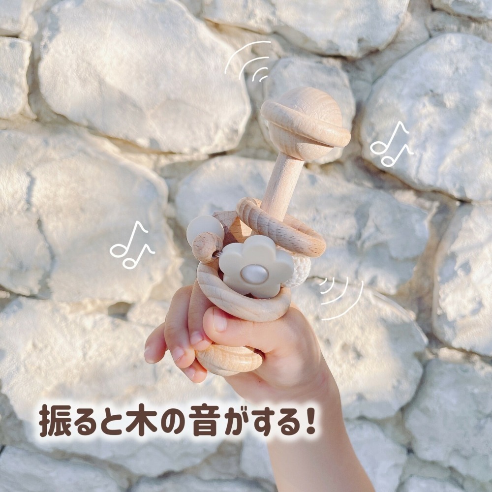 ▲預購▲【日本製】日本Labro 天然原木手工製作 嬰幼兒玩具 - 搖鈴(原裝出貨)-細節圖3