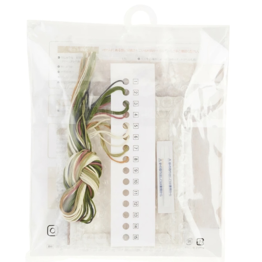 日式質感刺子繡材料包♡簡單手作療癒靜心-青木和子花草迷你刺繡含畫框 日本製造-細節圖3