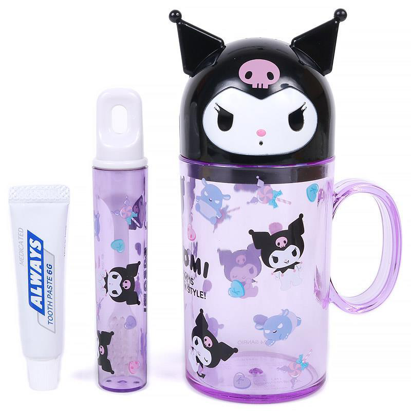 24hr出貨日本 sanrio 美樂蒂 牙刷 牙杯 酷洛米 牙刷組 旅行 外出攜帶 盥洗用品 kuromi kitty-細節圖2