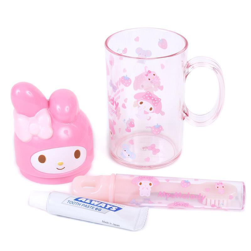 24hr出貨日本 sanrio 美樂蒂 牙刷 牙杯 酷洛米 牙刷組 旅行 外出攜帶 盥洗用品 kuromi kitty-細節圖5