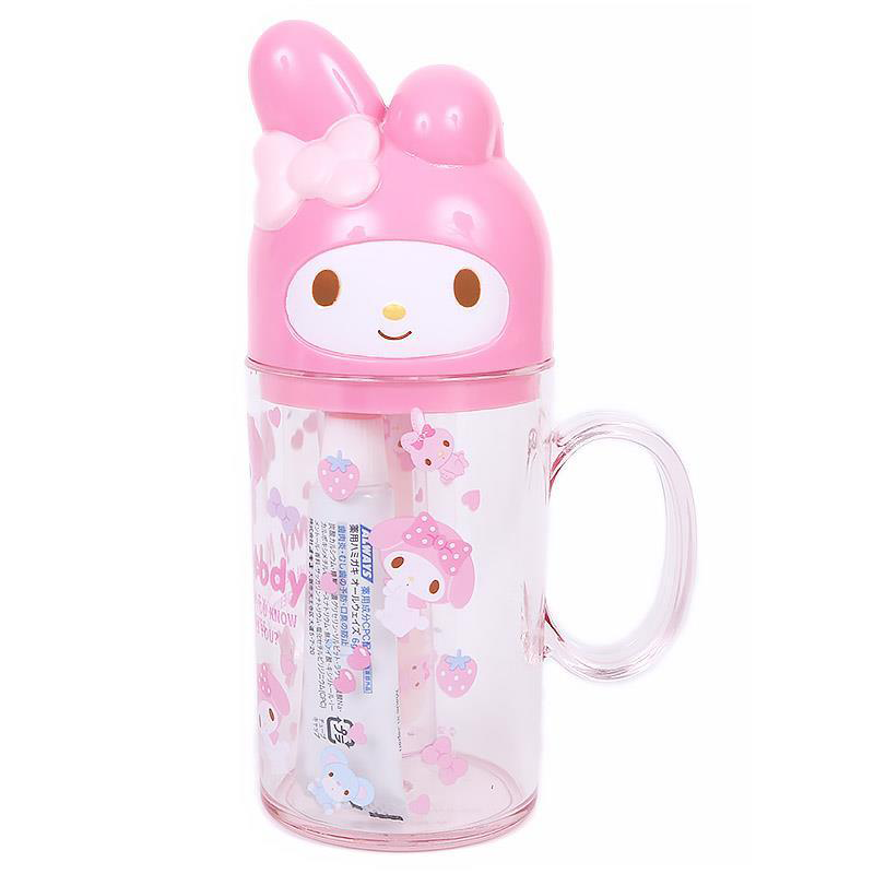 24hr出貨日本 sanrio 美樂蒂 牙刷 牙杯 酷洛米 牙刷組 旅行 外出攜帶 盥洗用品 kuromi kitty-規格圖11