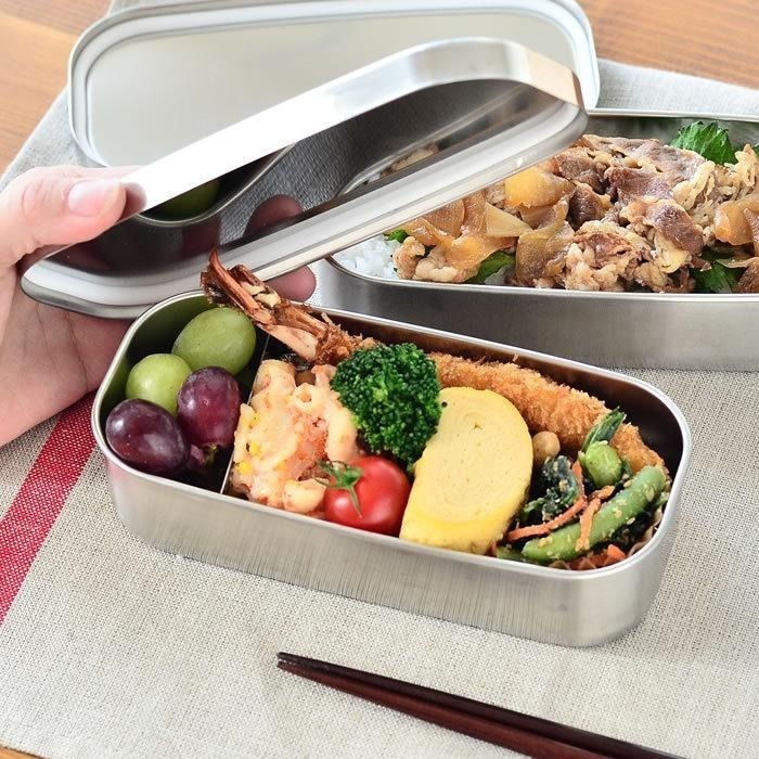 24hr出貨✈️日本製 相澤工房 AIZAWA 不鏽鋼 束帶 長型 便當盒 餐盒 (雙層 附一隔板) 500ml-細節圖10