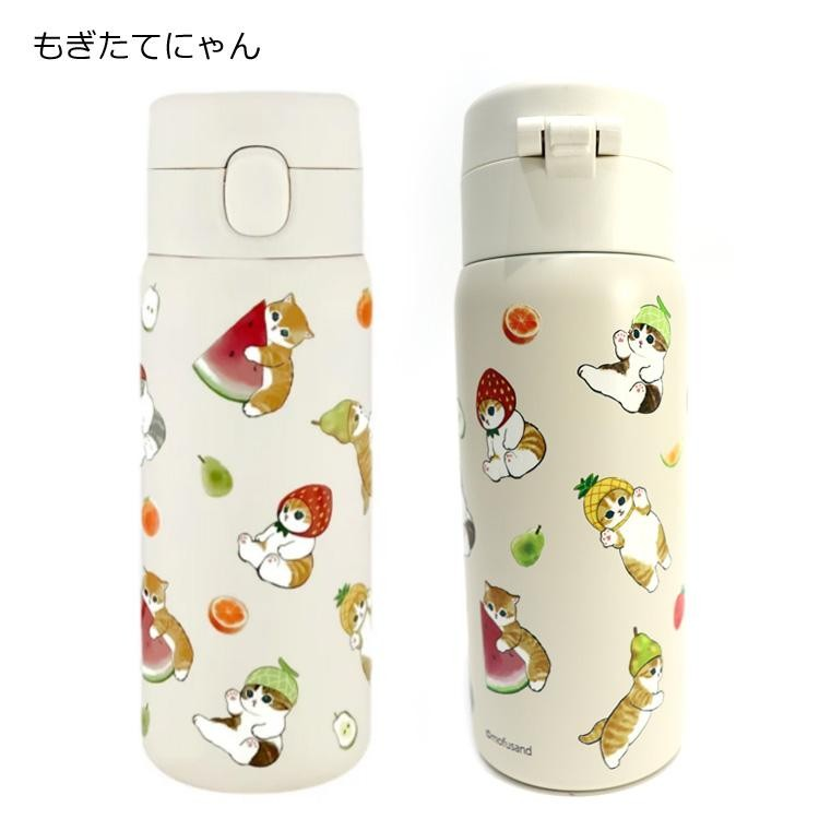 24hr出貨💗日本大廠 正版 mofusand 彈蓋式 不鏽鋼 保溫瓶 保溫杯 350ml 保溫 保冷瓶 貓咪-規格圖5