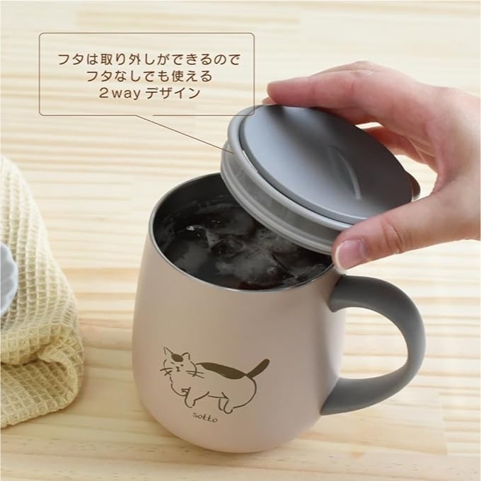 24hr出貨⚡️日本正品 sotto 滑蓋式保溫保冷杯 輕量 附蓋 不鏽鋼 保溫杯 保冷杯 馬克杯 隔熱杯 比熊犬-細節圖5