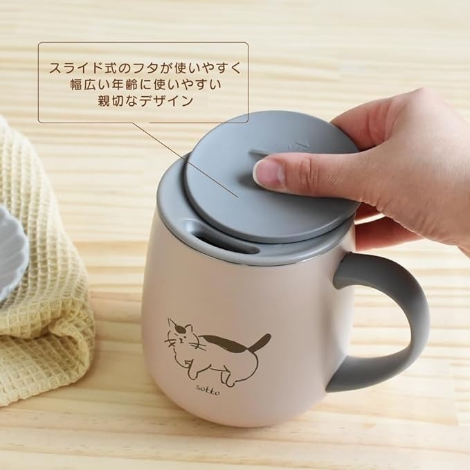 24hr出貨⚡️日本正品 sotto 滑蓋式保溫保冷杯 輕量 附蓋 不鏽鋼 保溫杯 保冷杯 馬克杯 隔熱杯 比熊犬-細節圖6