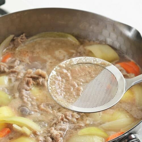 24hr出貨💗日本製 YOSHIKAWA 不鏽鋼濾網 浮沫濾勺 濾杓 撈油勺 火鍋濾勺 撈油渣 撈網 極細孔 泡沫-細節圖4