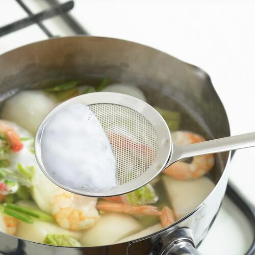 24hr出貨💗日本製 YOSHIKAWA 不鏽鋼濾網 浮沫濾勺 濾杓 撈油勺 火鍋濾勺 撈油渣 撈網 極細孔 泡沫-細節圖5
