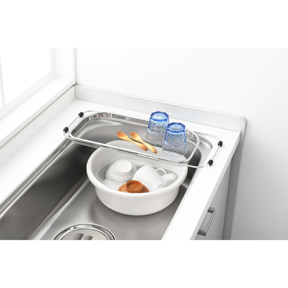 24hr出貨⚡️日本製 伸縮式瀝水籃 不銹鋼瀝水籃 水槽瀝水架 蔬果碗碟收納籃 洗菜籃 瀝水籃 碗盤瀝乾架-細節圖2