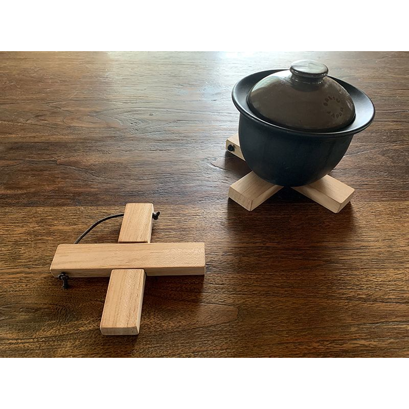 24hr出貨⚡️日本製 SALIU 山櫻木 山毛櫸 十字鍋墊 隔熱墊 原木 無塗裝 隔熱墊 鍋敷 鍋墊 墊子 杯墊-細節圖6