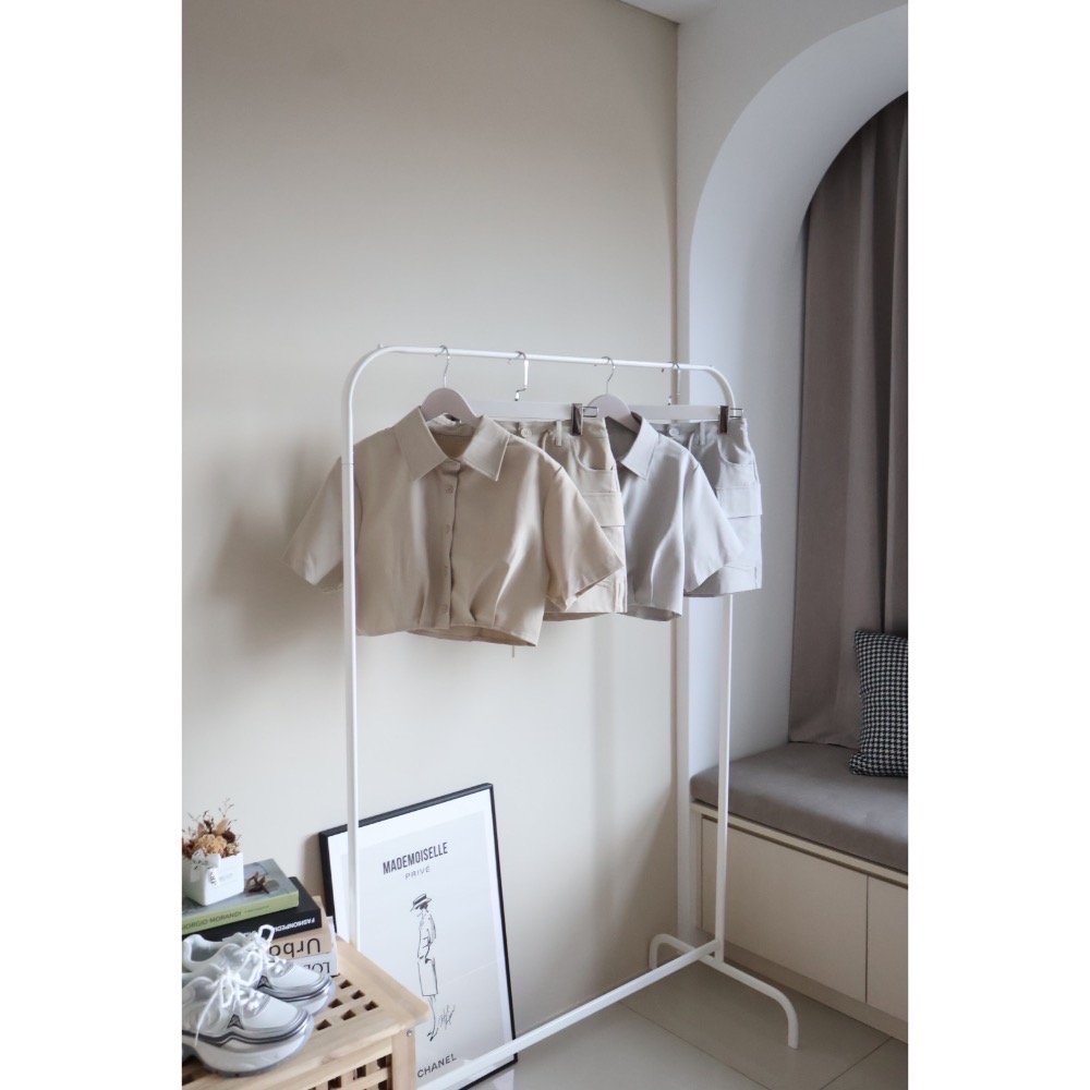 挺版襯料縮腰工裝裙SET-細節圖2