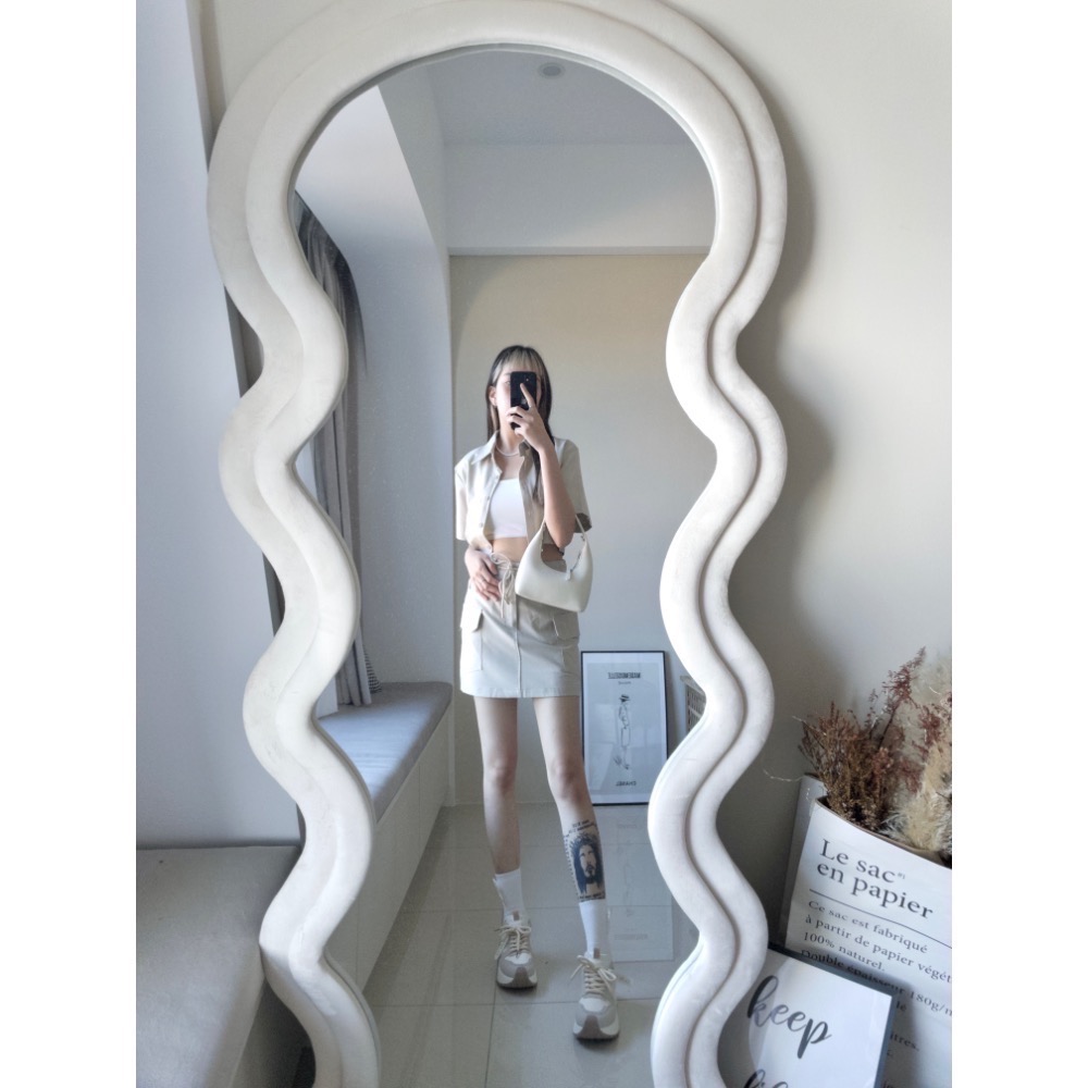 挺版襯料縮腰工裝裙SET-細節圖4