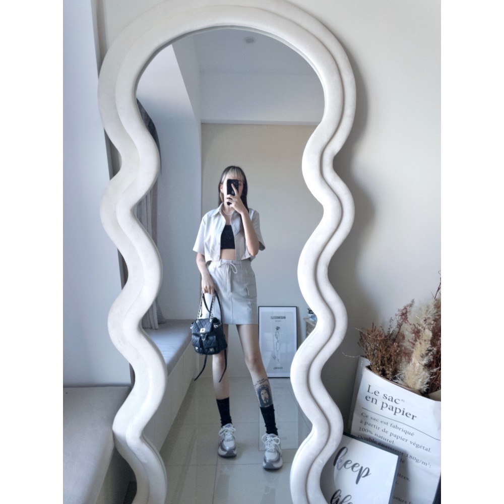 挺版襯料縮腰工裝裙SET-細節圖6