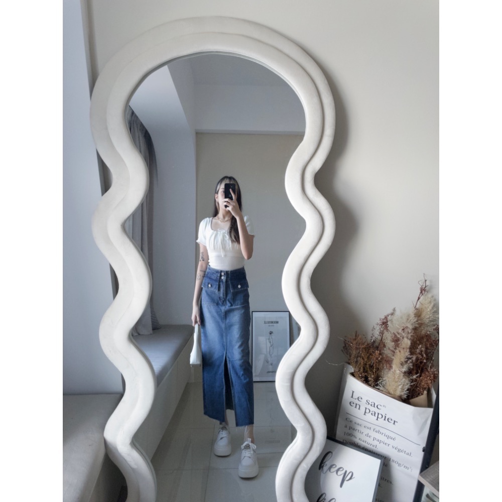 薄針織胸前抓皺小包袖上衣-細節圖4