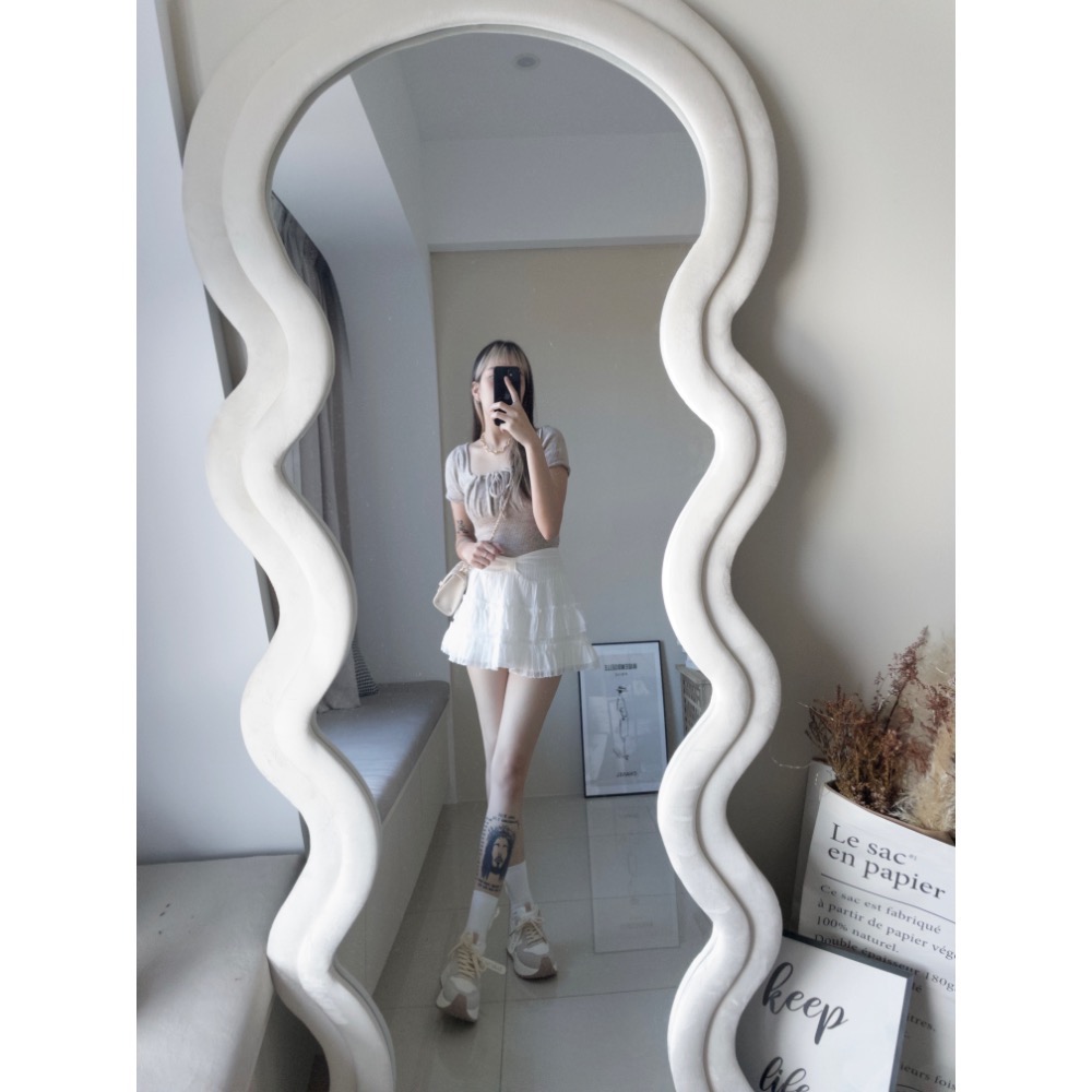 薄針織胸前抓皺小包袖上衣-細節圖6