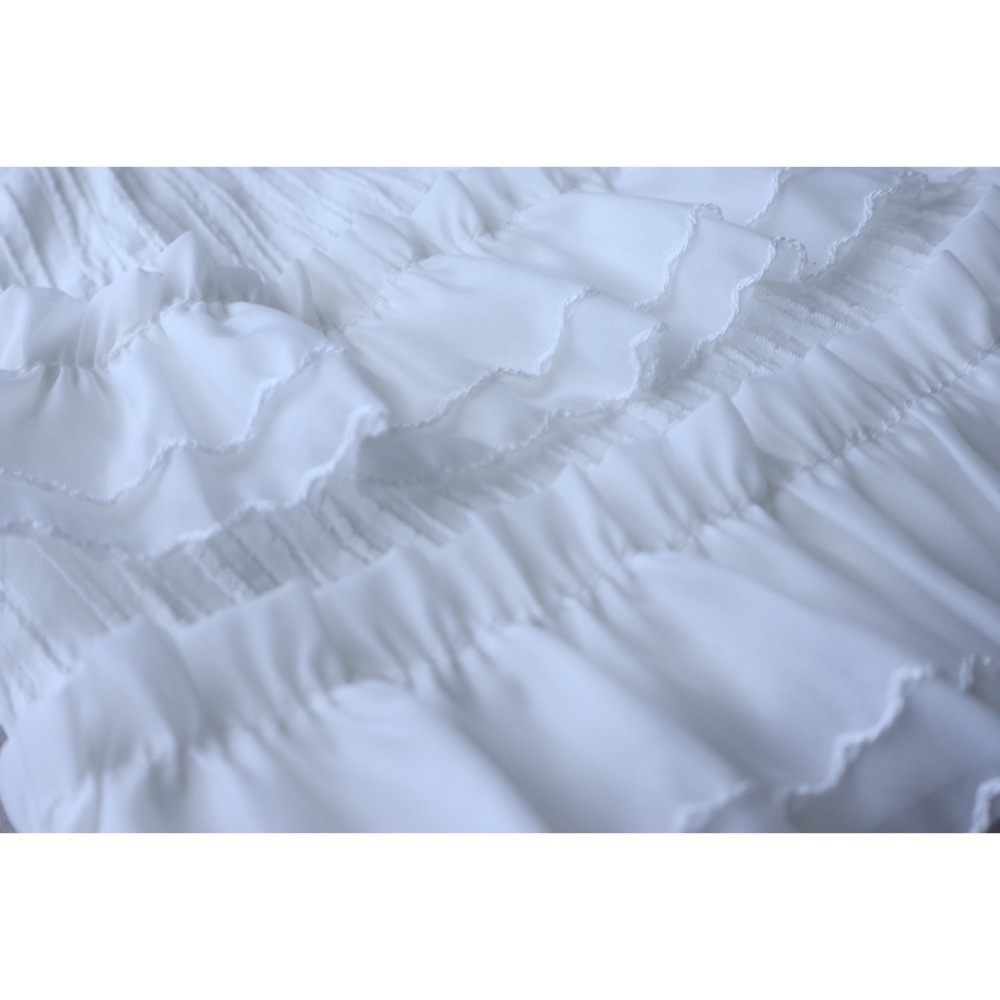 蝴蝶結褲頭拼接雪紡蛋糕裙-細節圖2