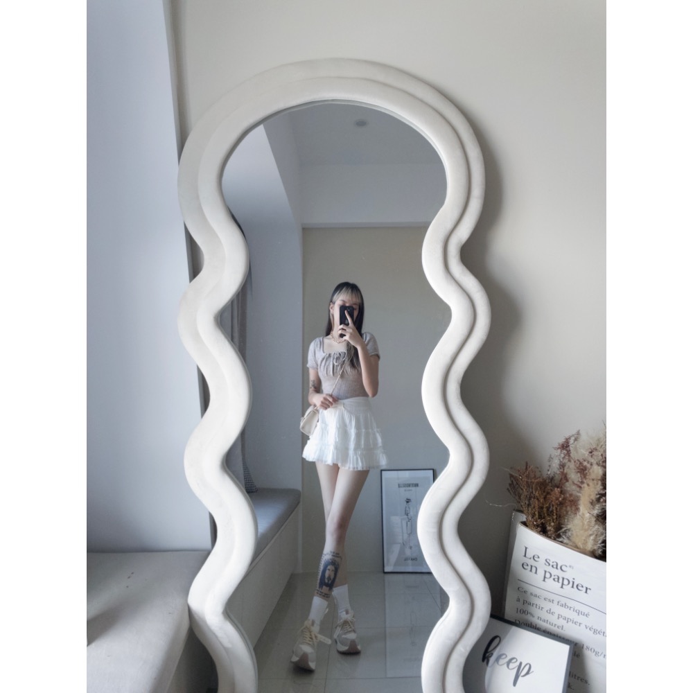 蝴蝶結褲頭拼接雪紡蛋糕裙-細節圖5