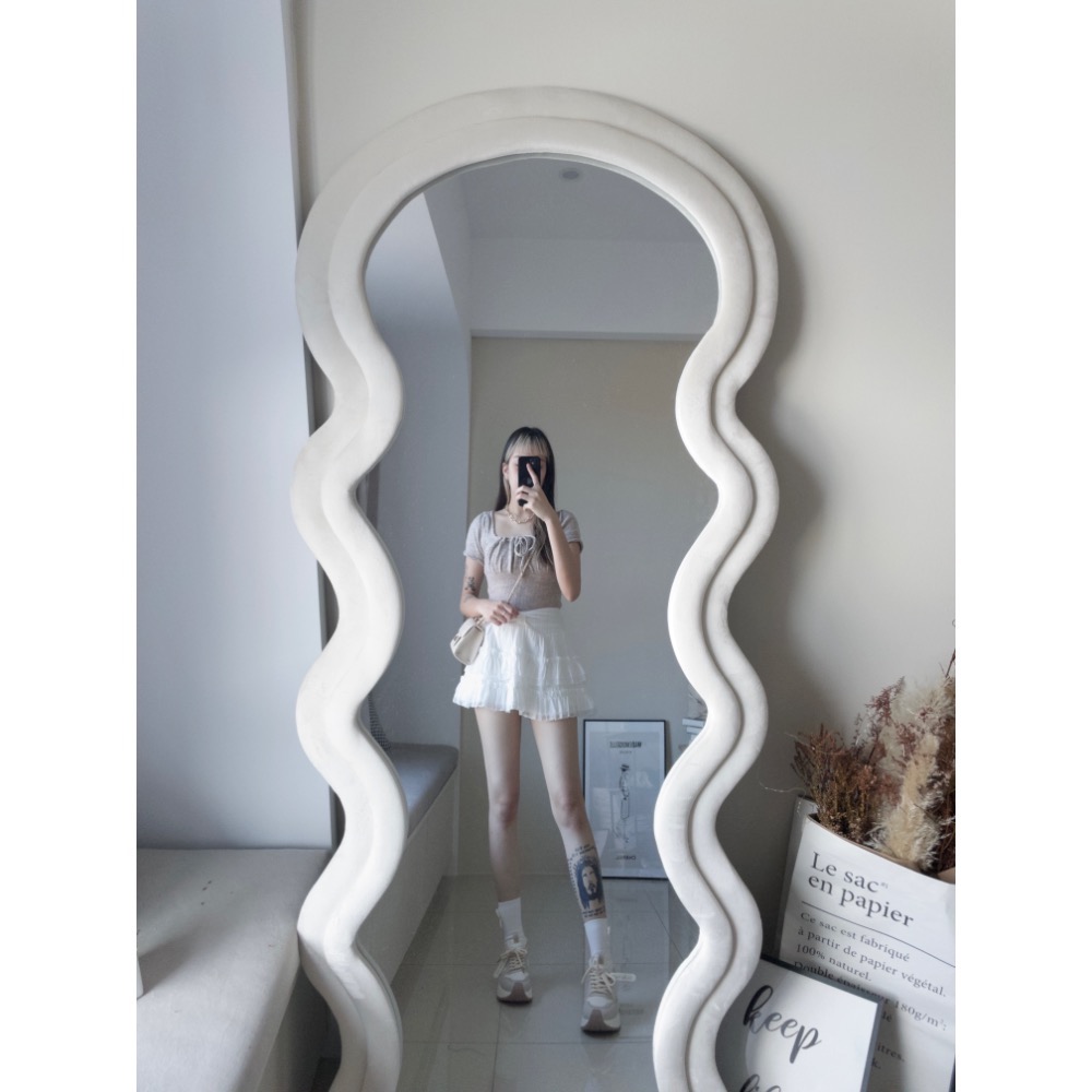 蝴蝶結褲頭拼接雪紡蛋糕裙-細節圖6