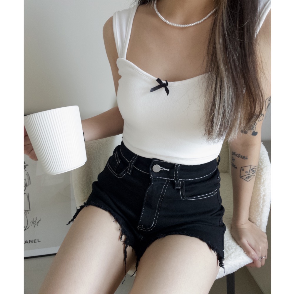 蝴蝶結桃心領上衣-細節圖4