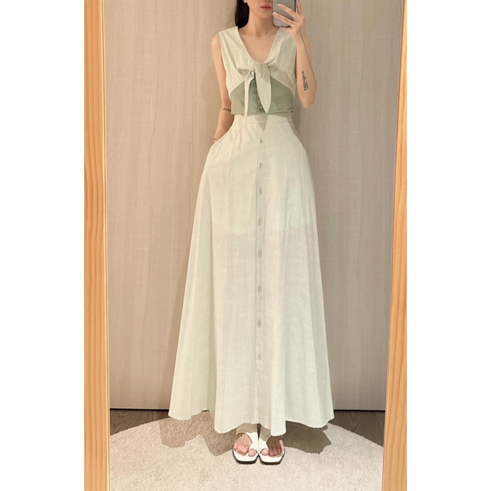 正韓🇰🇷前綁結配色渡假套裝-細節圖7