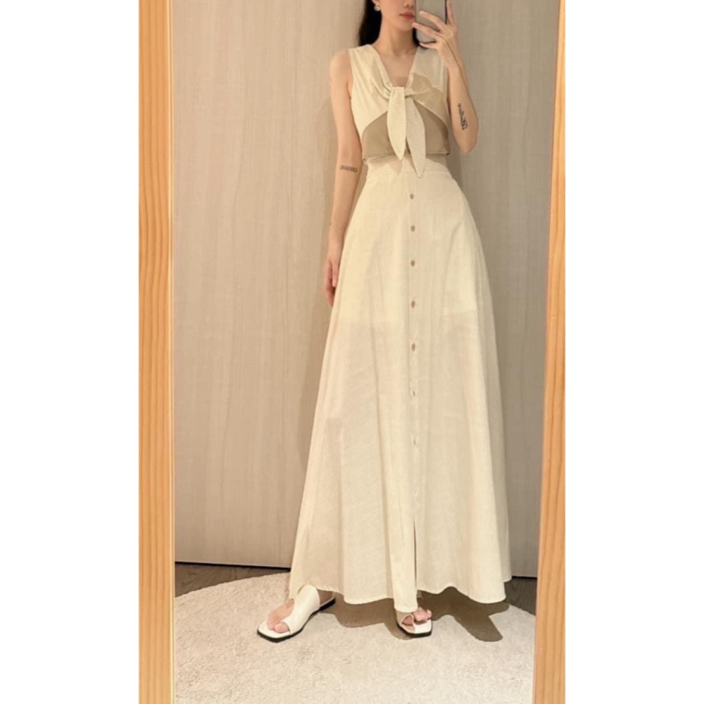 正韓🇰🇷前綁結配色渡假套裝-細節圖8