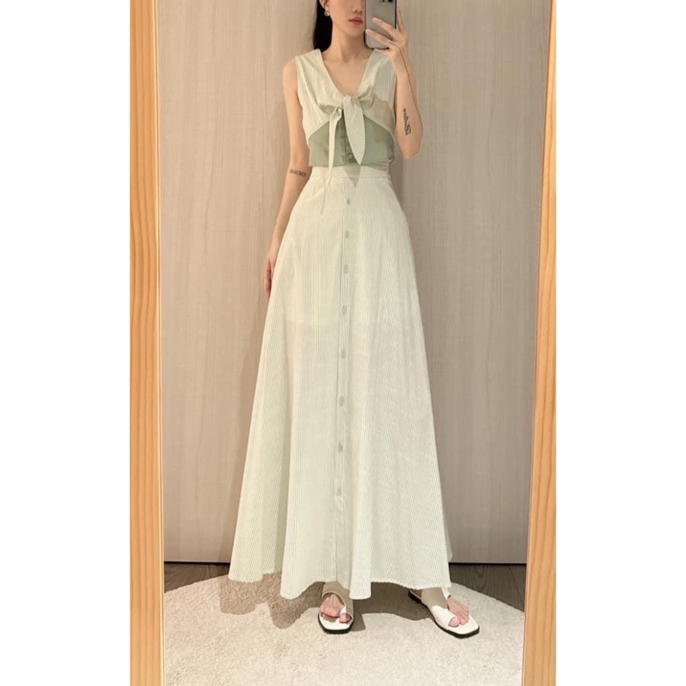 正韓🇰🇷前綁結配色渡假套裝-細節圖10