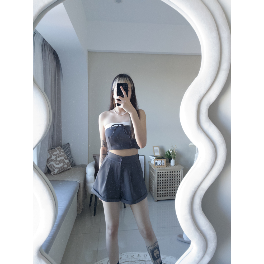 平口蝴蝶結西裝套裝-細節圖7