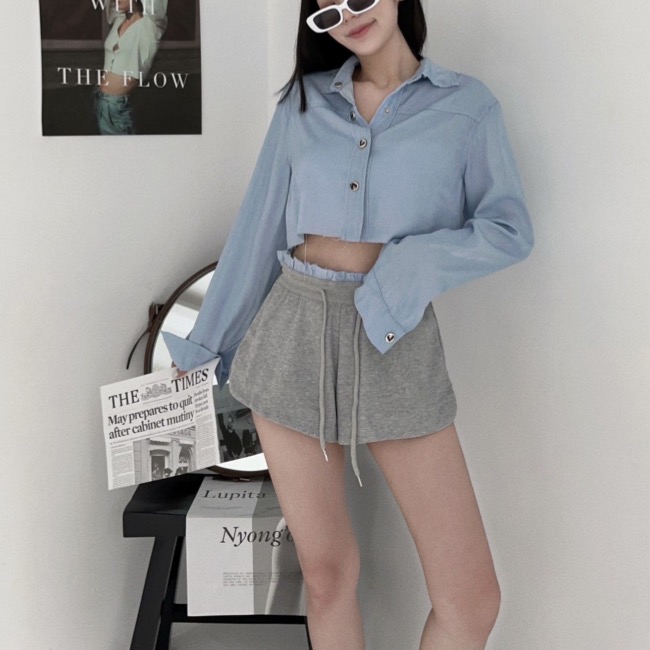 柔感襯衣+拼接棉質棉褲SET-細節圖2