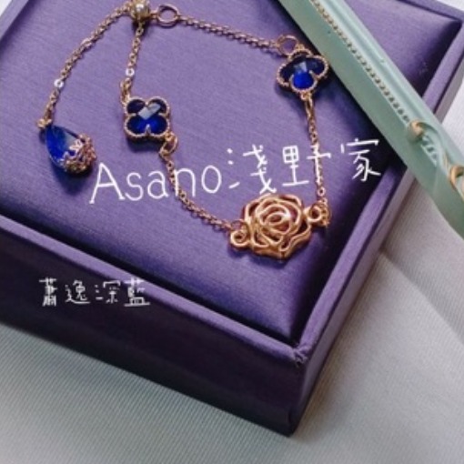 。光與夜之戀 陸沉 香醇私語溫柔以待 延伸鏤空玫瑰鋯石抽繩手鍊四葉草水滴-細節圖9