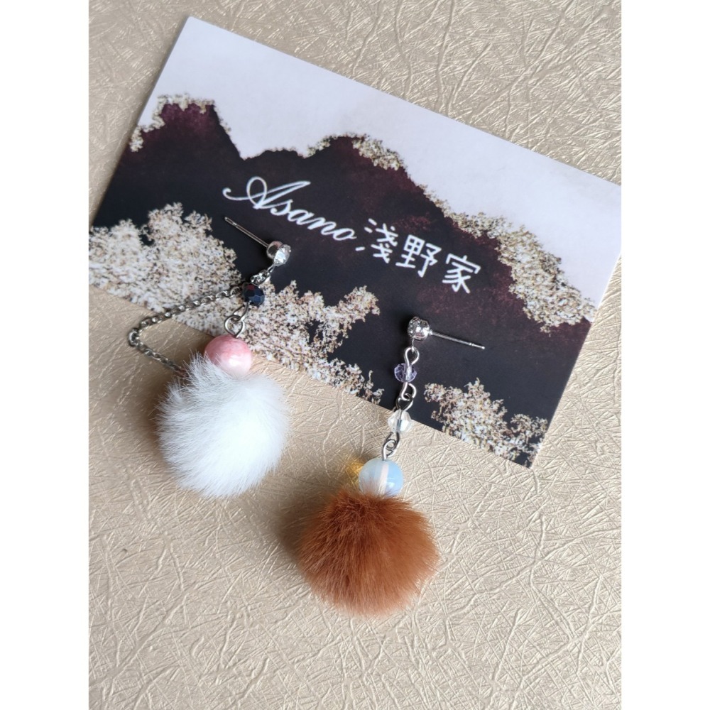 戀與製作人．同人延伸．奇妙咖啡廳．全員系列毛絨不對稱耳環-細節圖5