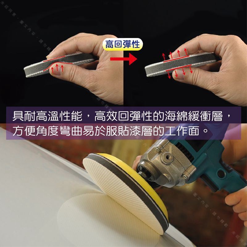 234567吋【條絨布 拉皮盤】烤漆橘皮拋光處理 強效切削除紋去皺提升鏡面反照度 漆層延流研磨整平拉皮-細節圖3