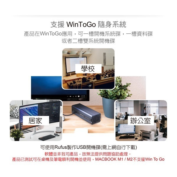 伽利略 雙M.2（NVMe） SSD to USB3.2 Gen2x2 拷貝機 （DMC322B）-細節圖5